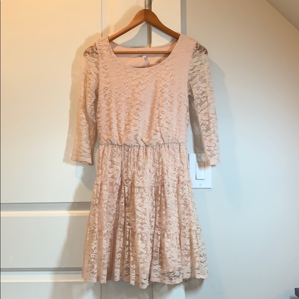 Beautiful pink lace dress.